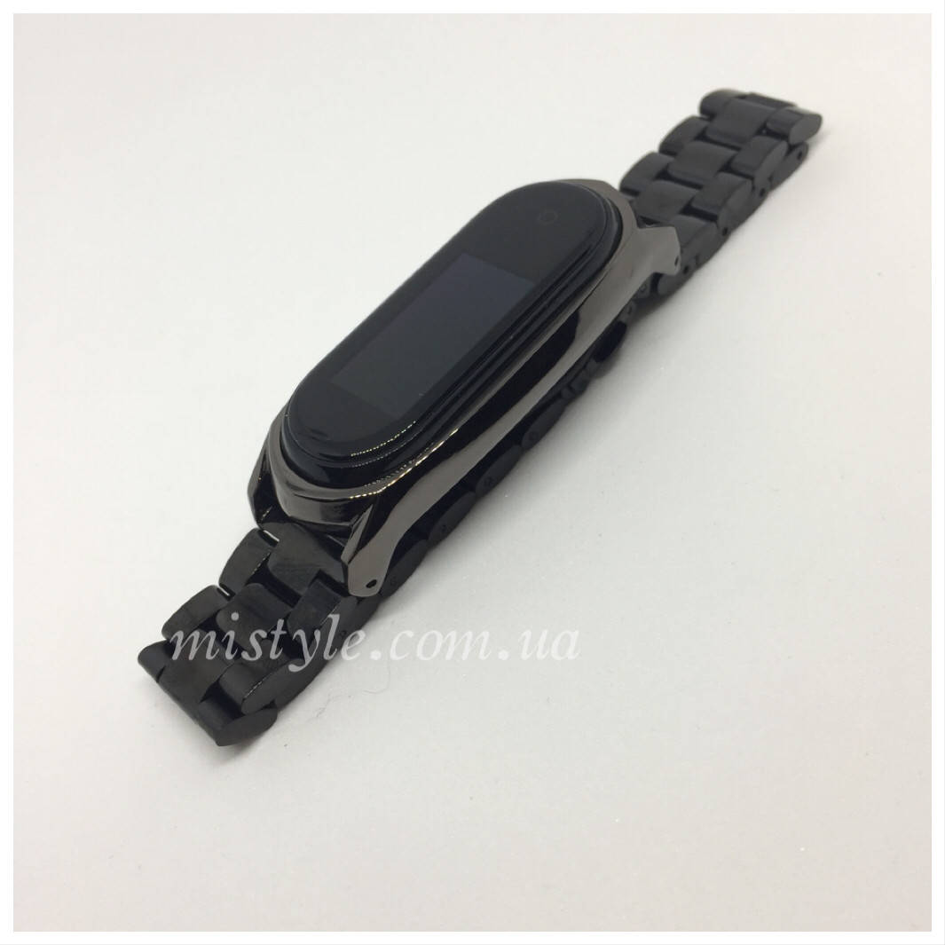 

Металлический ремешок xiaomi mi band 5 mi band 4 miband 3 крупное звено black