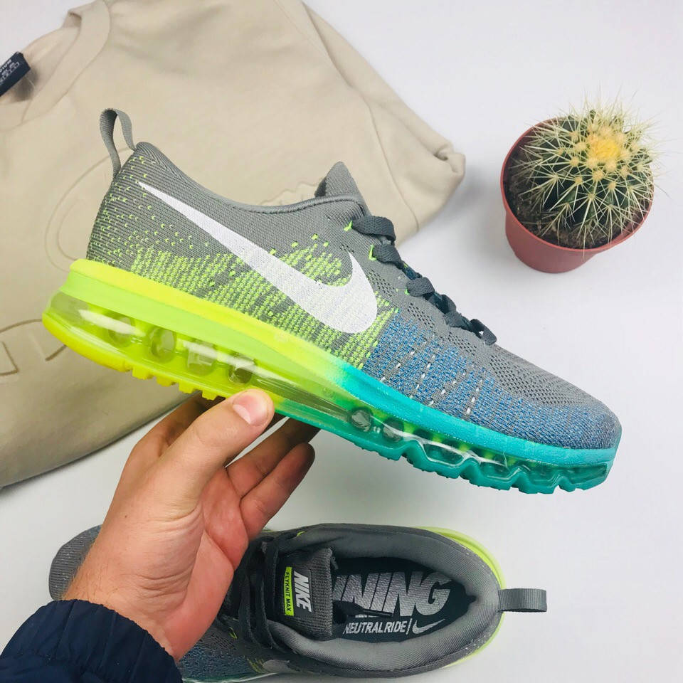 

Мужские кроссовки Nike Air Flyknit Max 2014 "Gray/Green", Серый