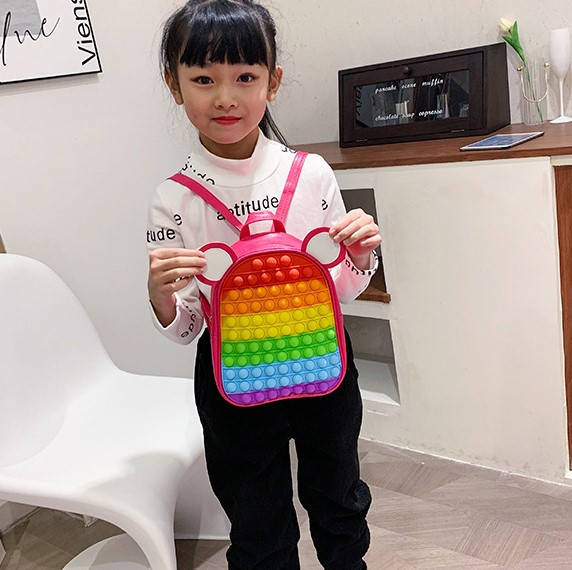 

Рюкзак для девочки детский Pop it антистресс с ушками мишка