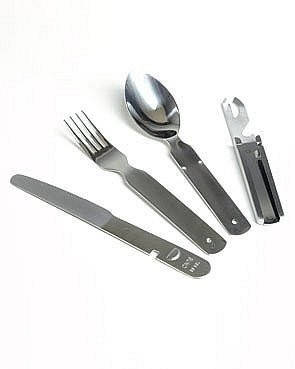 

Армейский столовый набор 4 в 1 Б/У (Германия) Feldessbesteck orig. Bw (4-tlg.) V.D.N.S. 60 ROSTFREI