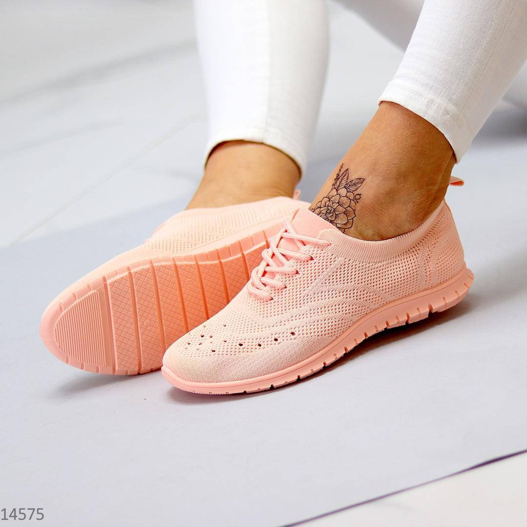 

Кеды женские текстильные персиковые на низкой платформе, Персиковый