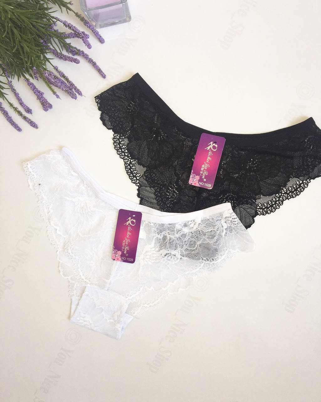 

Трусы кружевные женские, белые и черные Белый