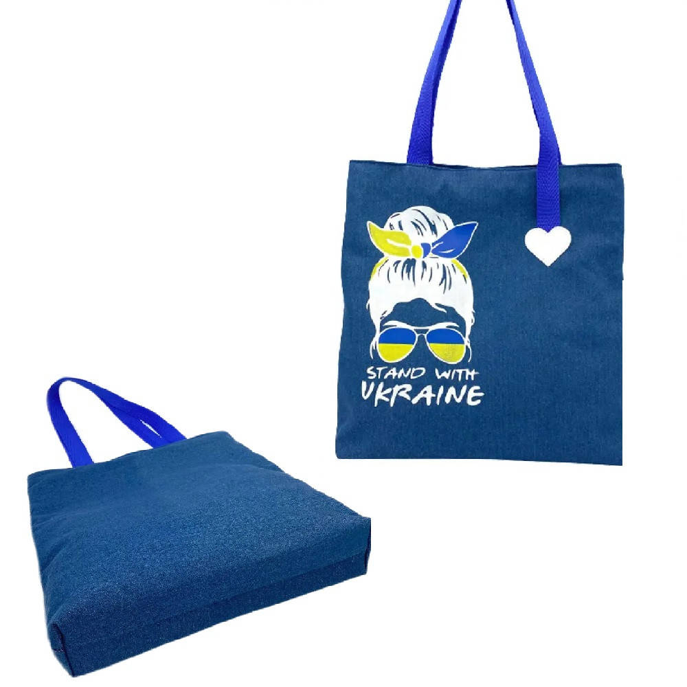 

Женская джинсовая сумка Синяя / Патриотическая сумка / Джинсовая сумка шопер, Синий