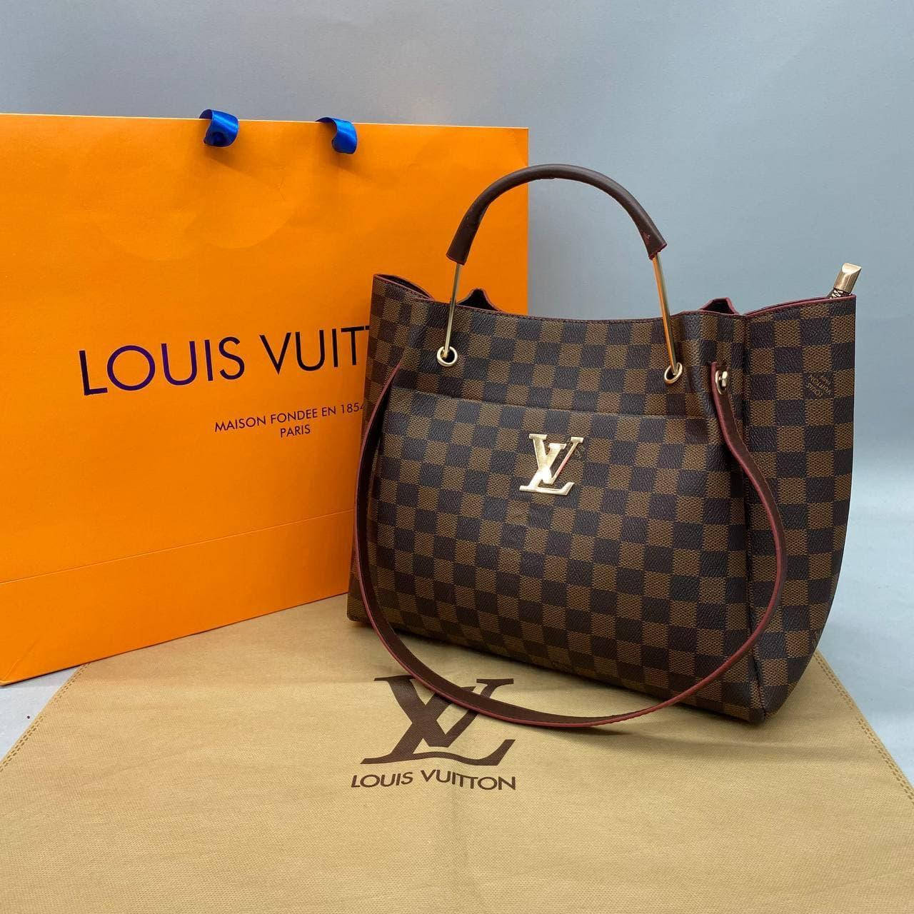 

Сумка женская Луи Витон - Louis Vuitton коричневая клетка, Коричневый