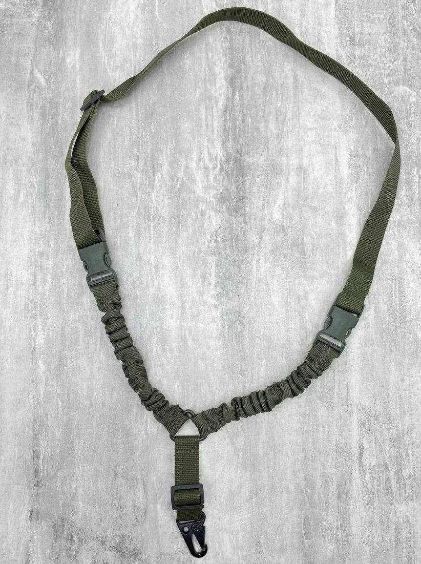 

Ремень оружейный одноточечный, ОЛИВА, ремень для АК автомата, стропа полиамидная, фастекс, резинка, карабин, Хаки