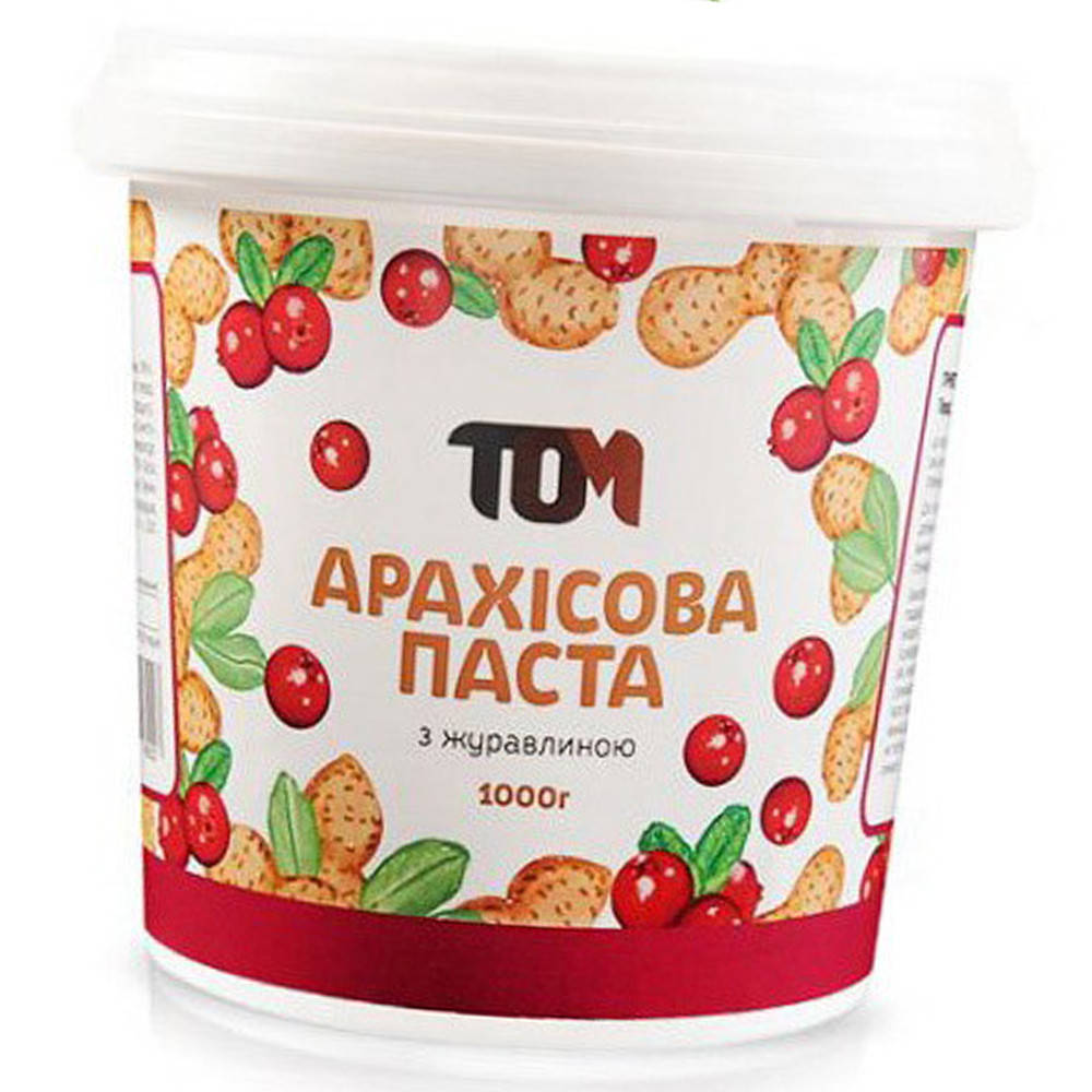 

Арахисовая паста с клюквой TOM peanut butter 1 кг