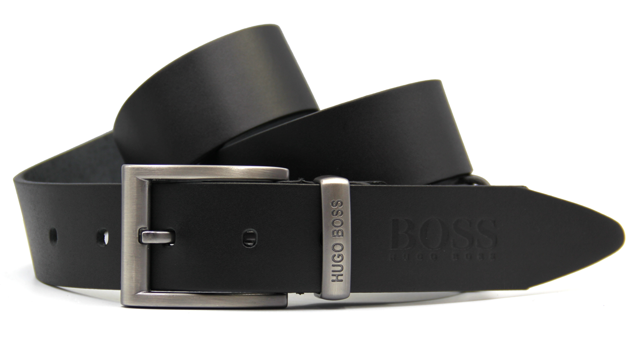

Мужской ремень из натуральной кожи BOSS, Черный