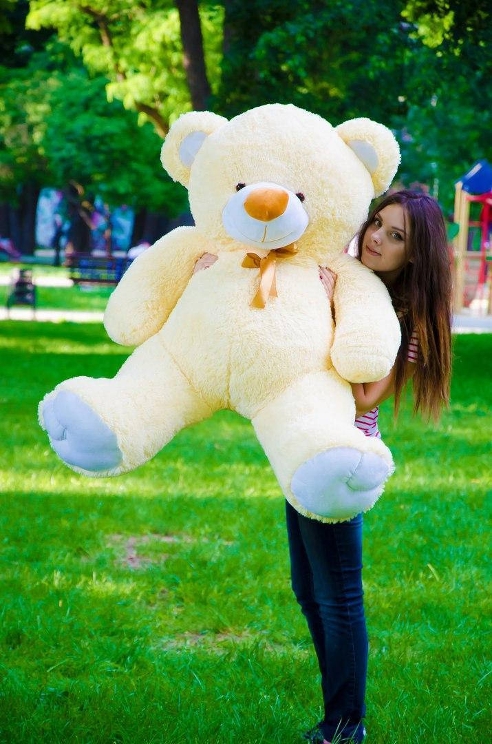 

Мягкая игрушка Подарок плюшевый мишка, Плюшевый медведь Томми 150 см Персиковый