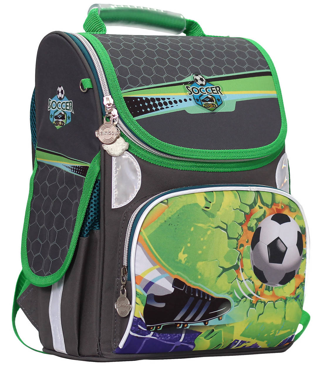 

Ранец ортопедический каркасный "RAINBOW" Soccer, Зелёный