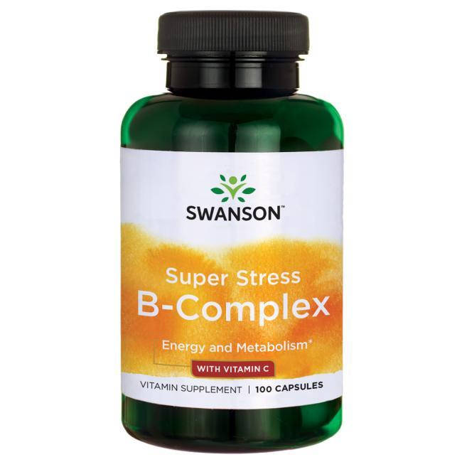 

Swanson B-Complex Super Stress витамины группы В + витамин С, 100 капсул