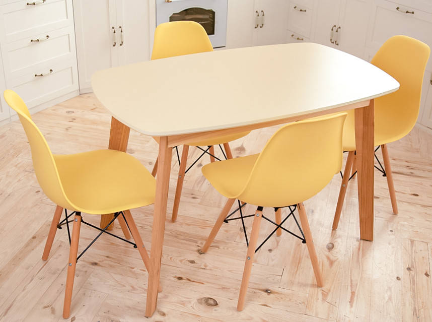 

Комплект кухонной мебели Wood Light Винцензо 120 бежевый прямоугольный стол + 4 стула