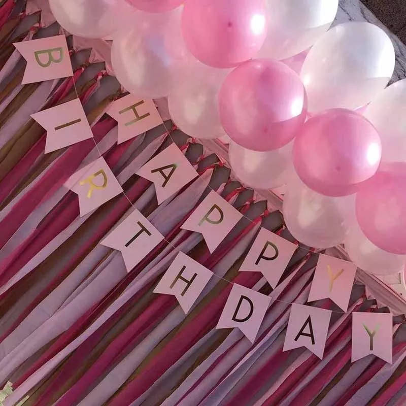 

Гирлянда флажки "Happy birthday" розовая