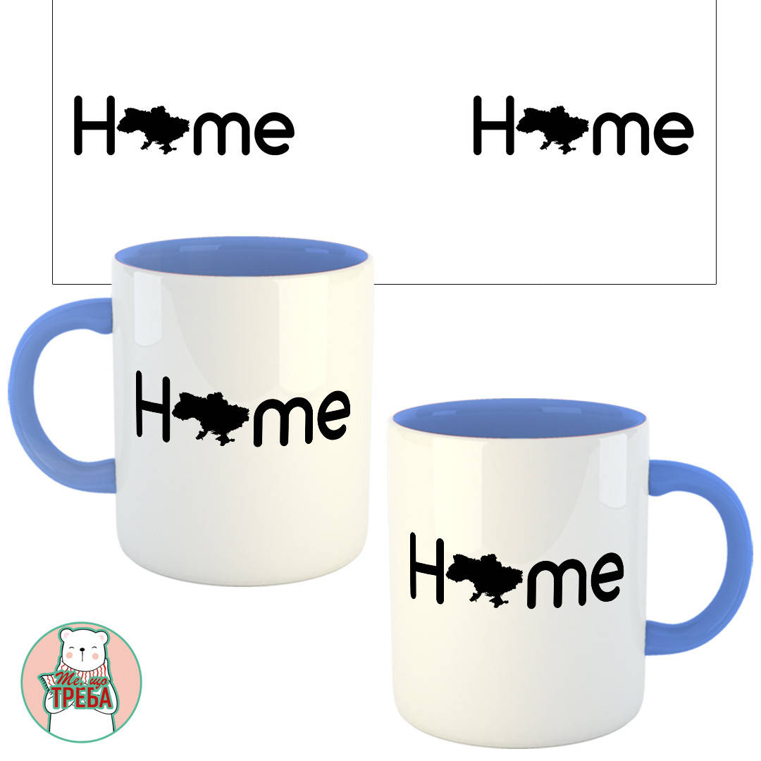 

Горнятко / чашка "Home" карта України Голубий