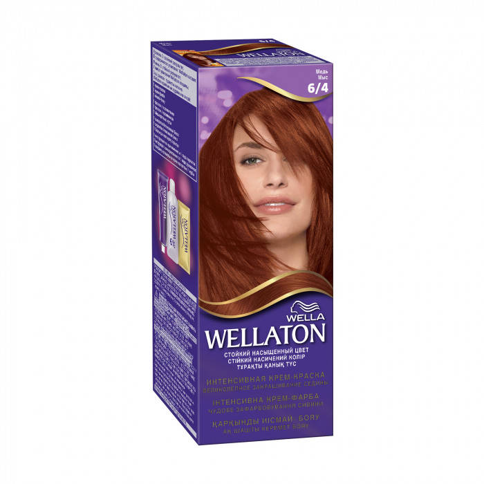 

Стойкая крем-краска для волос Wella Professionals Wellaton 6/4 Медь