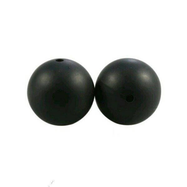 

Круглая 12 мм бусина силиконовая Чёрный