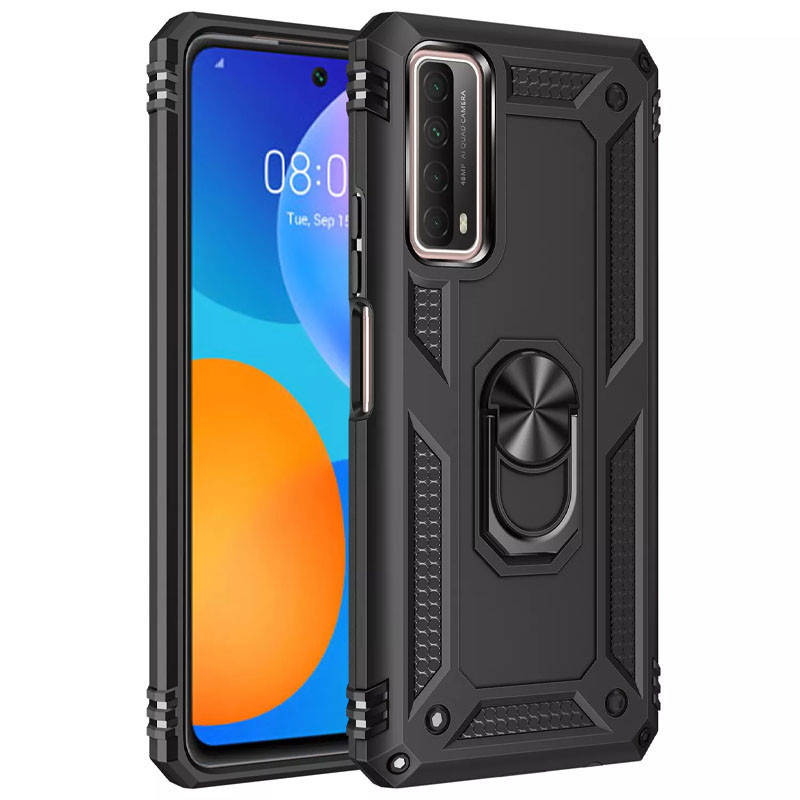

Ударопрочный чехол Serge Ring for Magnet для Huawei P Smart (2021), Черный