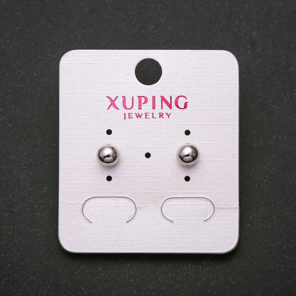 

Серьги пусеты Xuping Шарик d-6мм родий