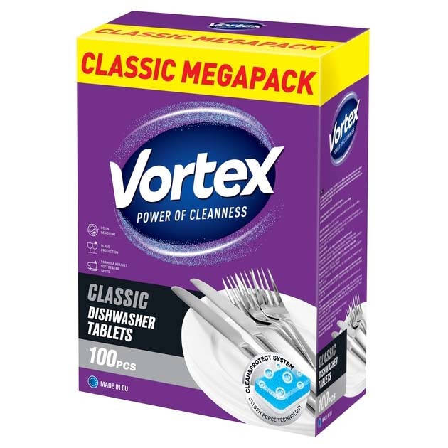 

Таблетки для посудомоечной машины Classic 100 шт Vortex