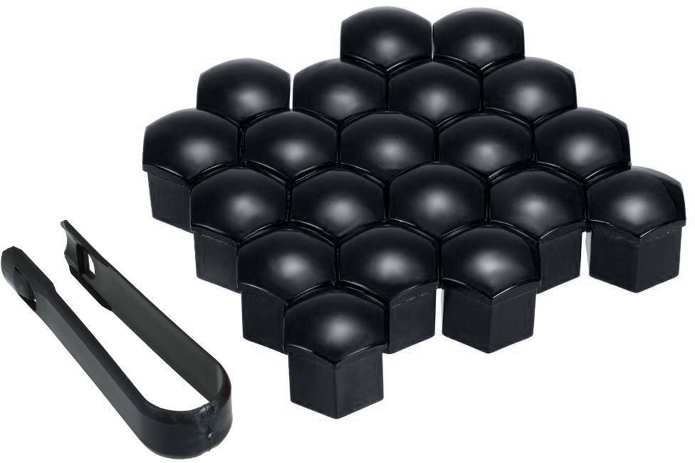 

Колпачки на колесные болты 17 мм (20 шт + съемник) Black, Черный