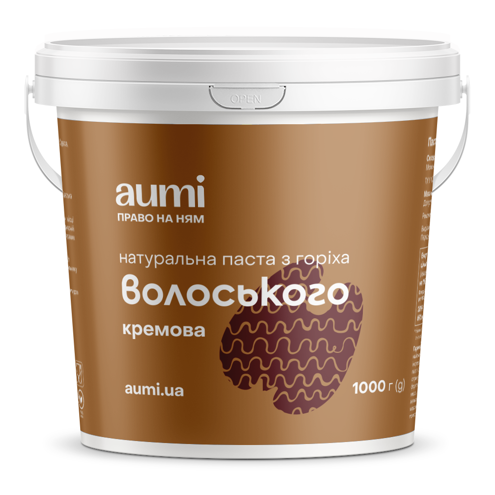 

Паста из грецкого ореха кремовая, 1кг, ведро, из ядра очищенного от горькой кожицы