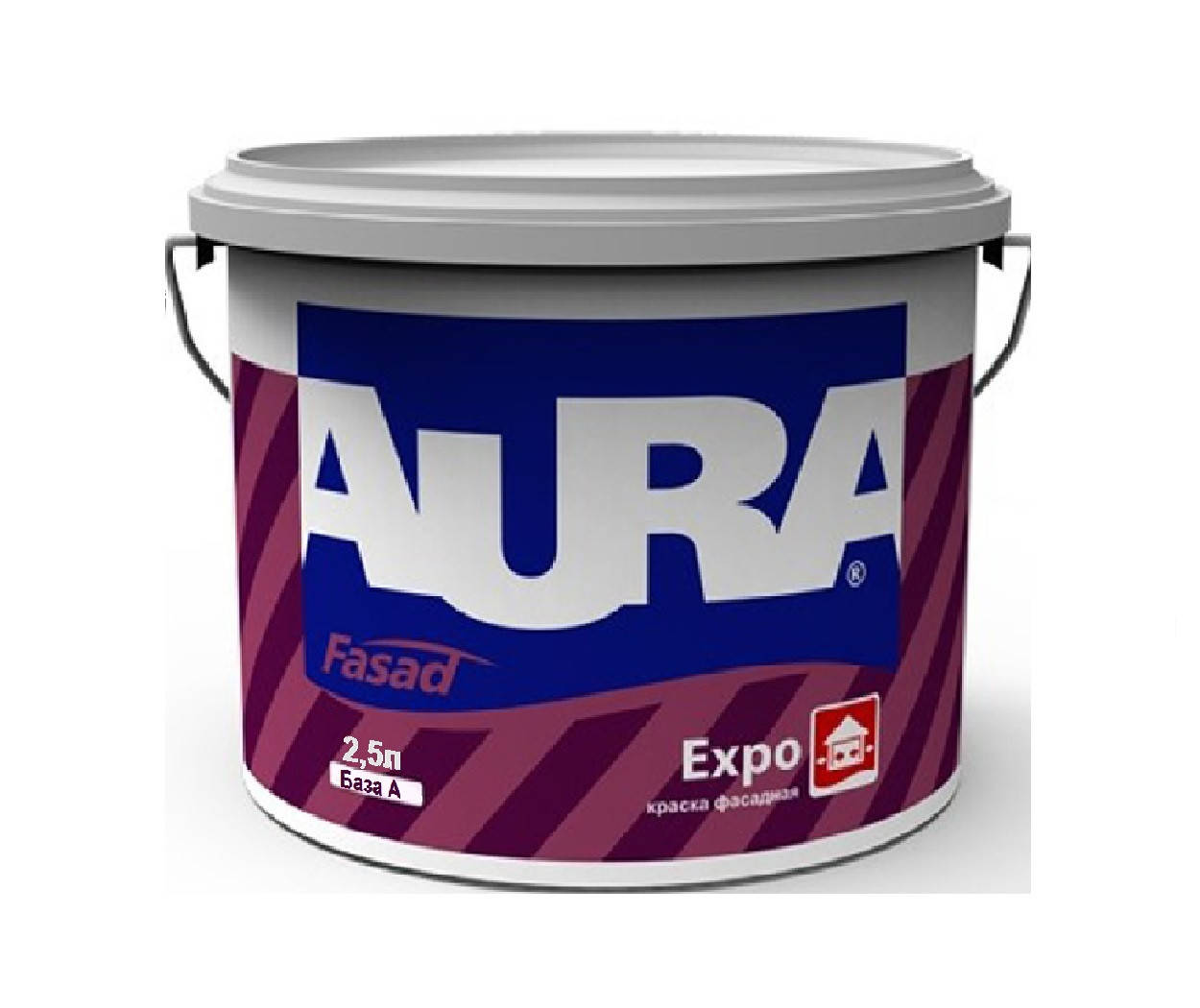 

Краска акриловая AURA FASAD EXPO фасадная белая-база А 2,5л, Белый
