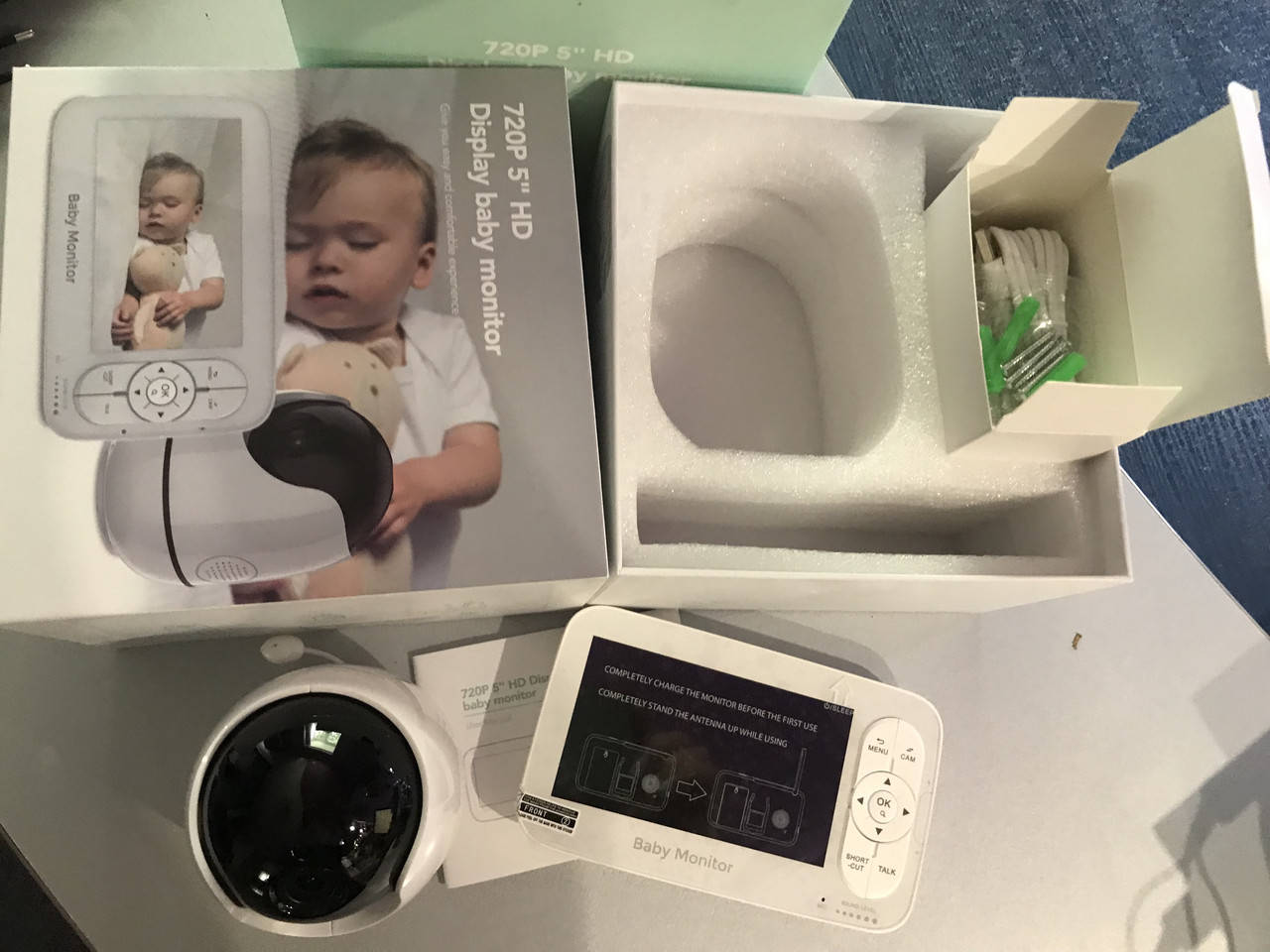 

Відеоняня для немовлят, 5-дюймовий 720-дюймовий HD-дисплей HD-монітор з камерою та аудіо, IPS-екран