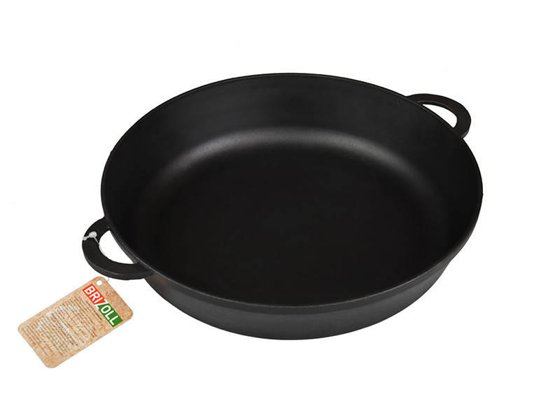 

Сковорода чугунная жаровня с двумя ушками Brizoll (разные диаметры) 28