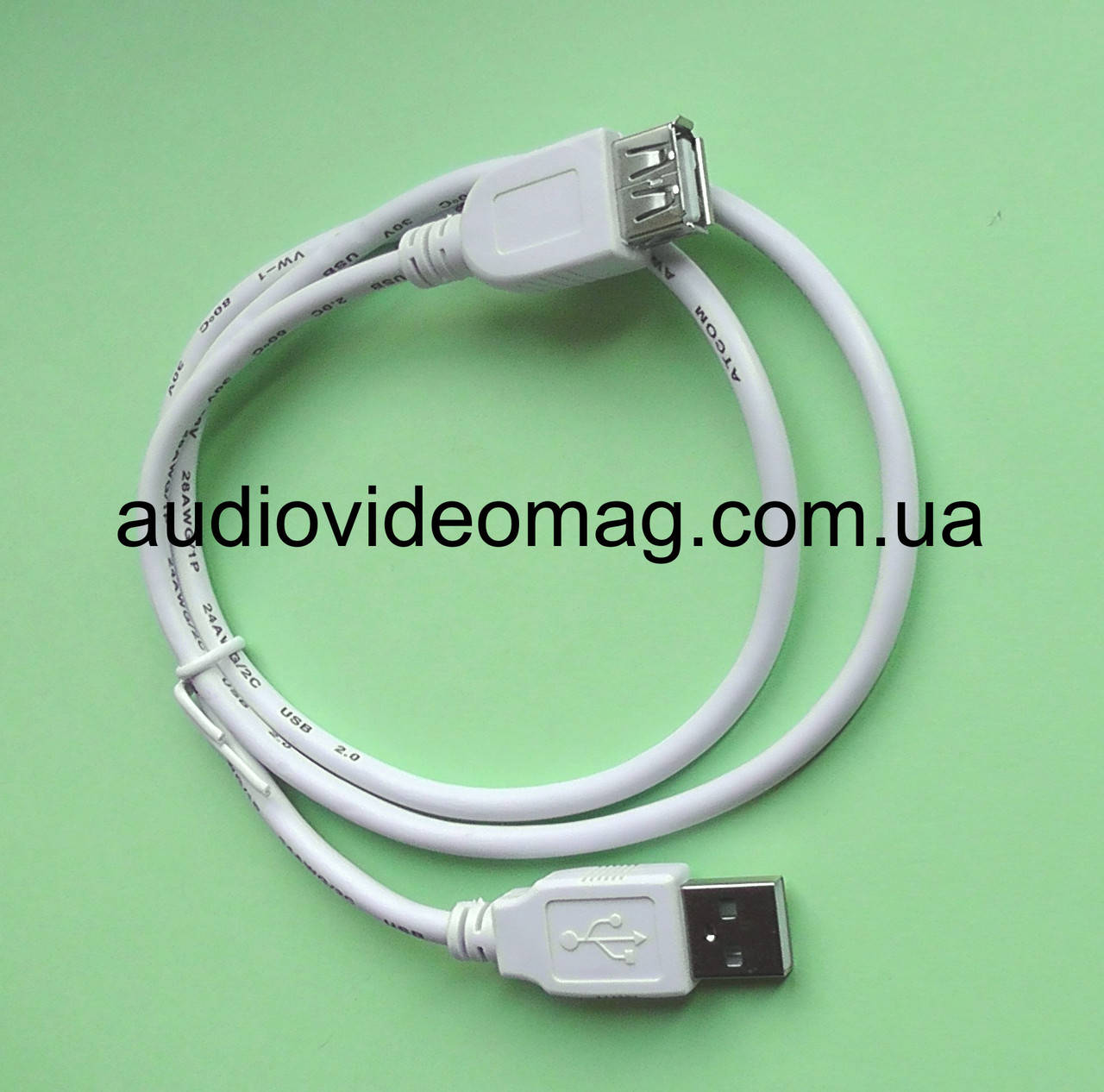 

Кабель-удлинитель USB 2.0 AM-AF, длина 0.8 метра, Белый