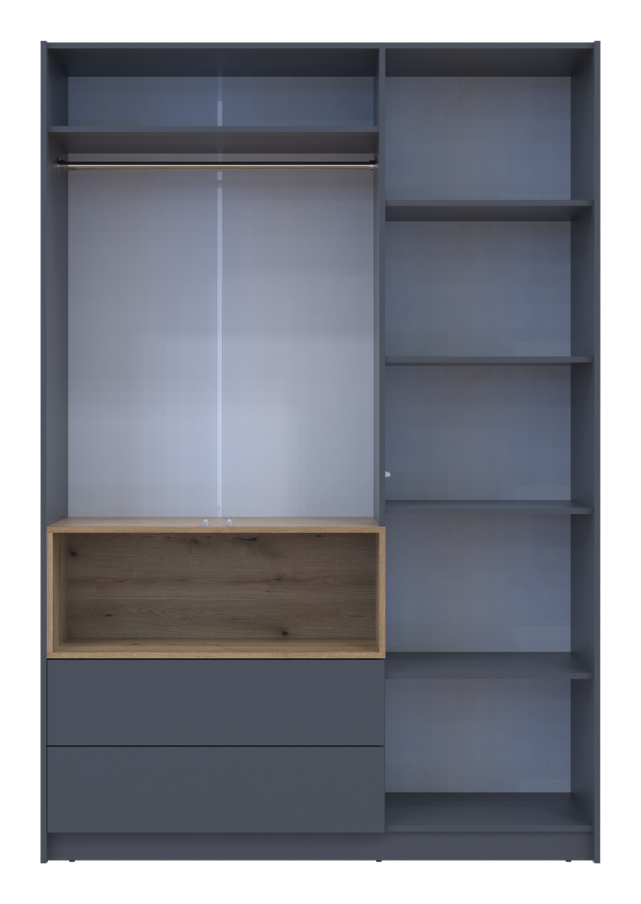 Шафа для одягу з нішею Doros Дейл Графіт/Дуб Евок 3 ДСП 150х52х220 (80737723) 6