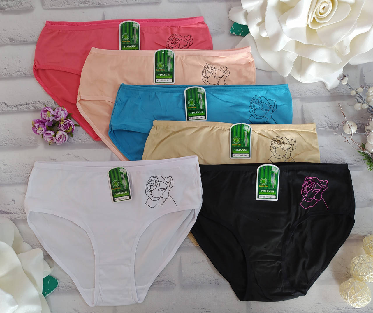 

Трусы женские L/XL р. 48-50 размер бамбук Timanni SK-1653, Разные цвета