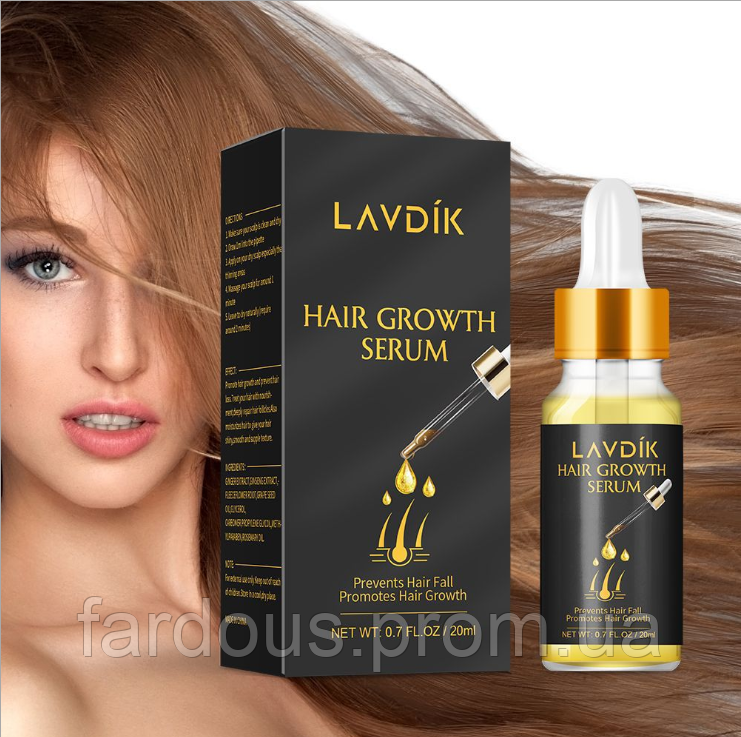 

Сыворотка для быстрого роста и восстановления волос LAVDIK с эфирными маслами, 20 мл