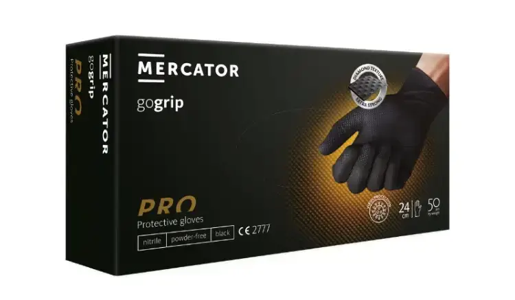 

Нитриловые перчатки СУПЕР ПРОЧНЫЕ GOGRIP XL (25 пар/уп) чорные, Оранжевый