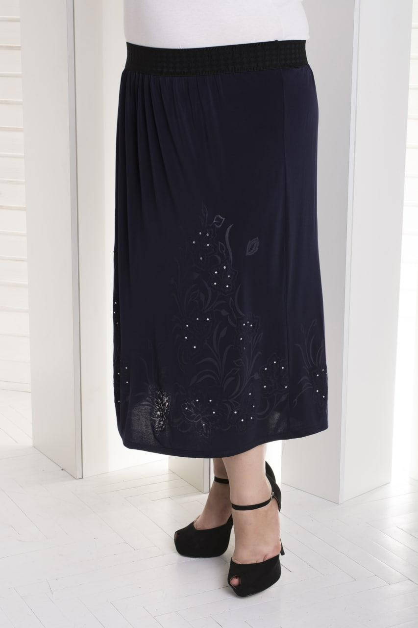 

Юбка Страз длинная Большого размера 52; 54; 56, Синий