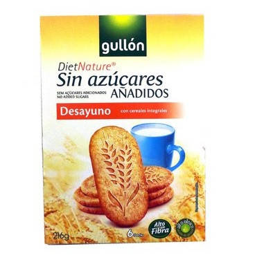 

Печенье злаковое Gullon DietNature Desayuno без сахара 216 г Испания
