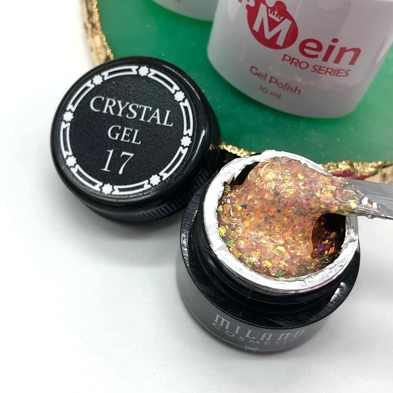 

Декоративный гель-глиттер для дизайна ногтей Crystal Gel Milano, №17