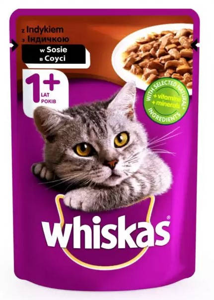 

Whiskas паучи для кошек 100г*24шт (индейка в соусе)