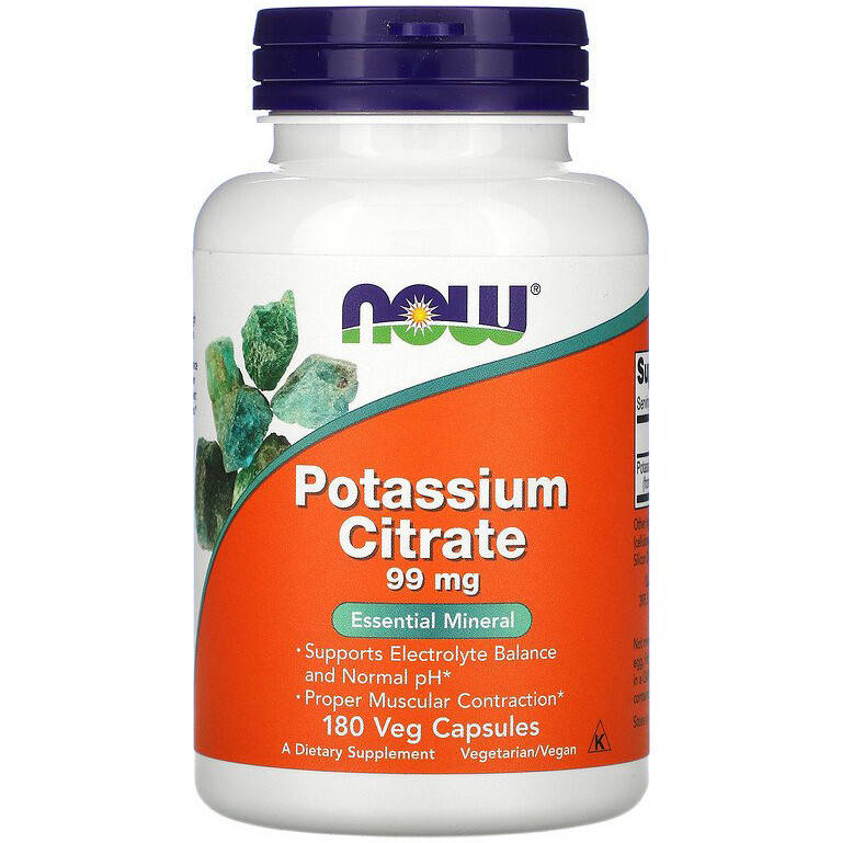 

Цитрат калия NOW Foods "Potassium Citrate" 99 мг (180 капсул)