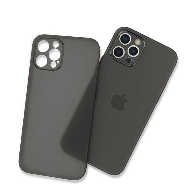 

Ультратонкий чехол для iPhone 13 Pro Max полупрозрачный матовый пластик, Темно-серый