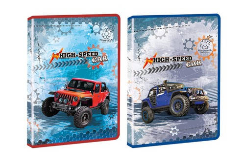 

Папка для праці А4 на блискавці пластикова с глітером KIDIS HIGH SPEED (позашляховики)