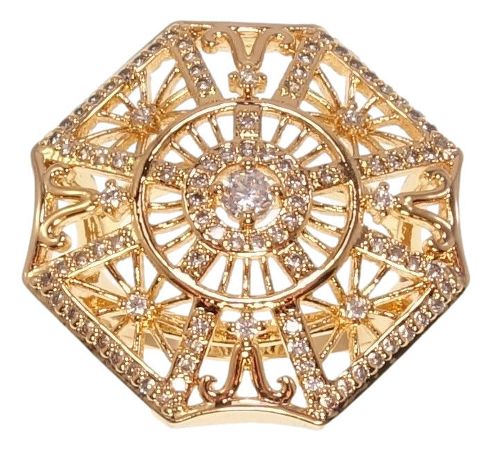 

Кольцо Xuping Позолота 18K "Восьмигранный Купол Декоративный Узор с Инкрустацией Цирконий" р.17,17.5,18,18.5