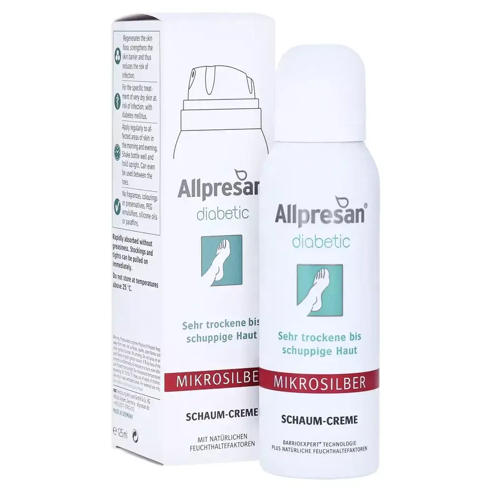 

Крем-пена при шелушении и сухой кожи стоп диабетиков Allpresan diabetic MICROSILBER