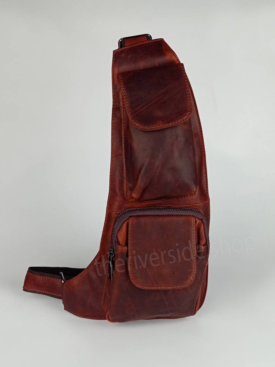 

Мужская винтажная сумка бананка через плечо из натуральной кожи Vintage, Коричневый