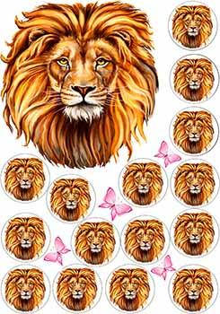 

Вафельная картинка Лев А4