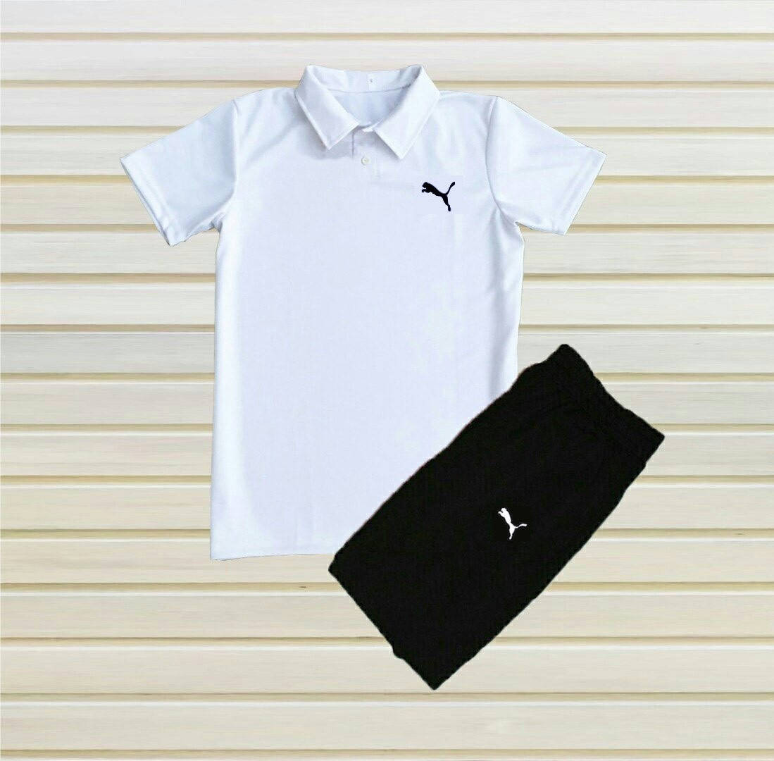 

Летние комплекты шорты и футболка Puma Пума. Puma шорты и футболка Polo Поло. Футболка и шорты L