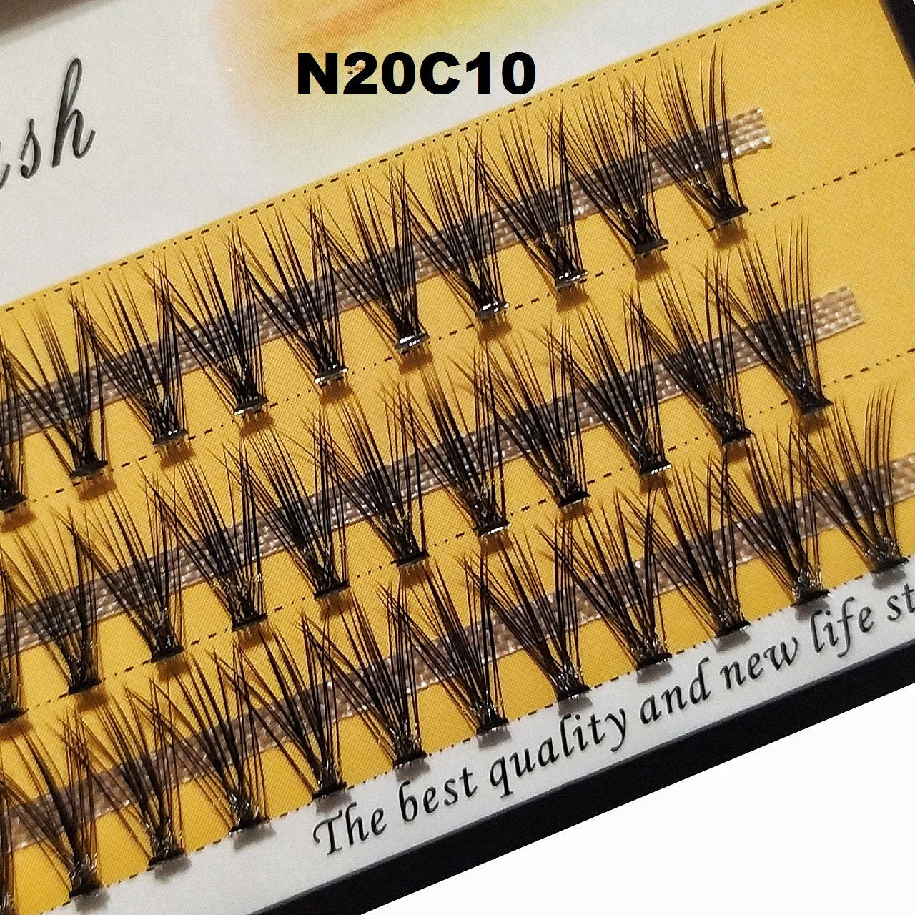 

Ресницы Nesura Eyelash 20D, 10 мм, изгиб C, 0,07, 60 пучков Несура ресницы пучковые, пучки 20д, Черный