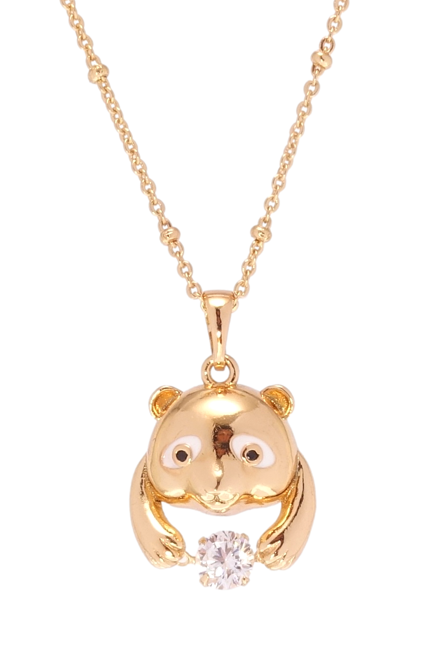 

Кулон на цепочке Xuping Позолота 18K "Мишка с "Танцующим кристаллом" длина 42-46см х 1мм