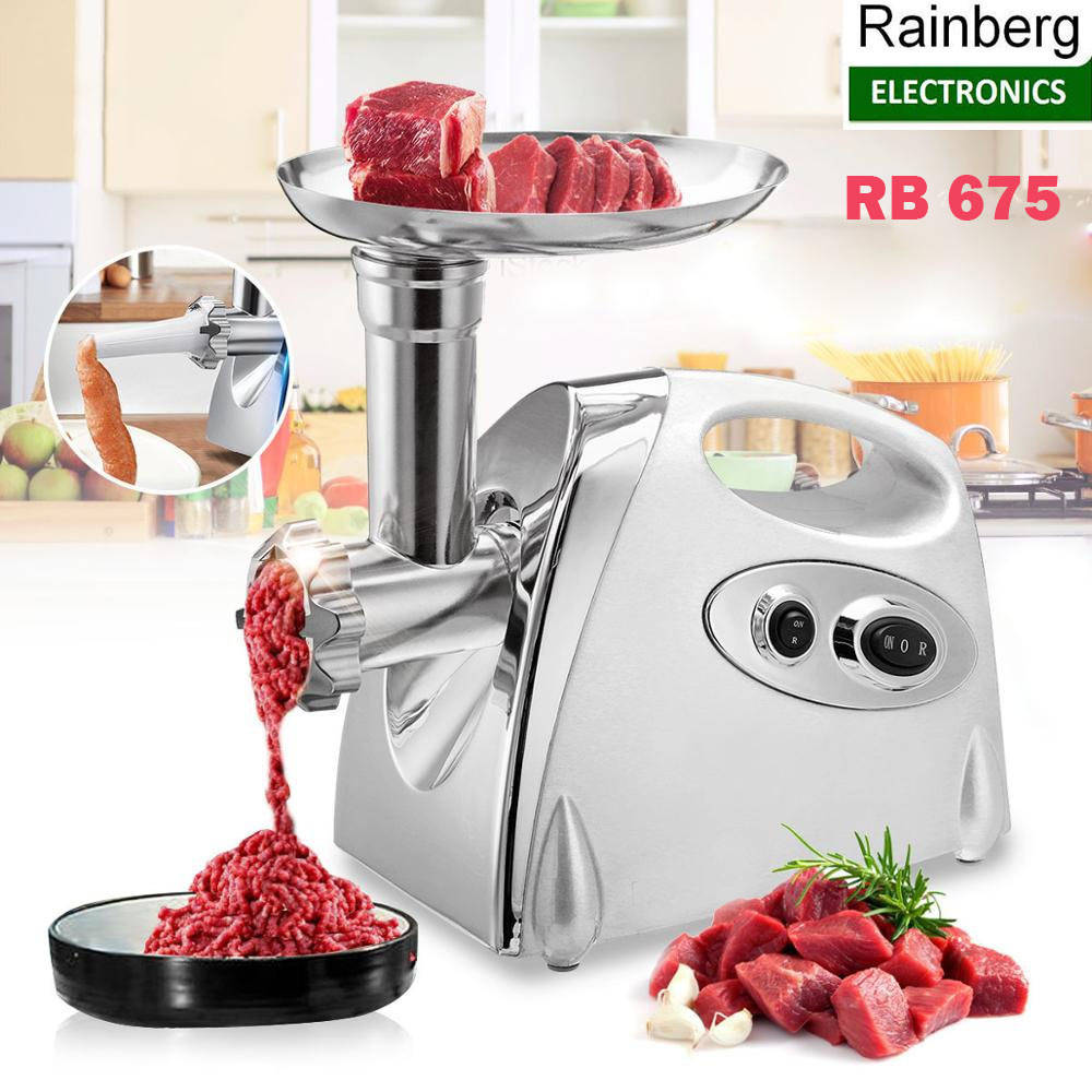 

ЭлектроМясорубка Мощная Rainberg RB-675 электрическая 3800 Вт .3 насадки