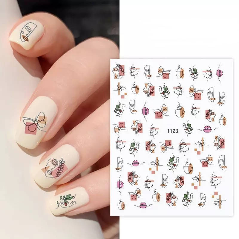 

3D-стикеры для дизайна ногтей, JOYFUL NAIL. На клейкой основе, "Абстракция". 1123