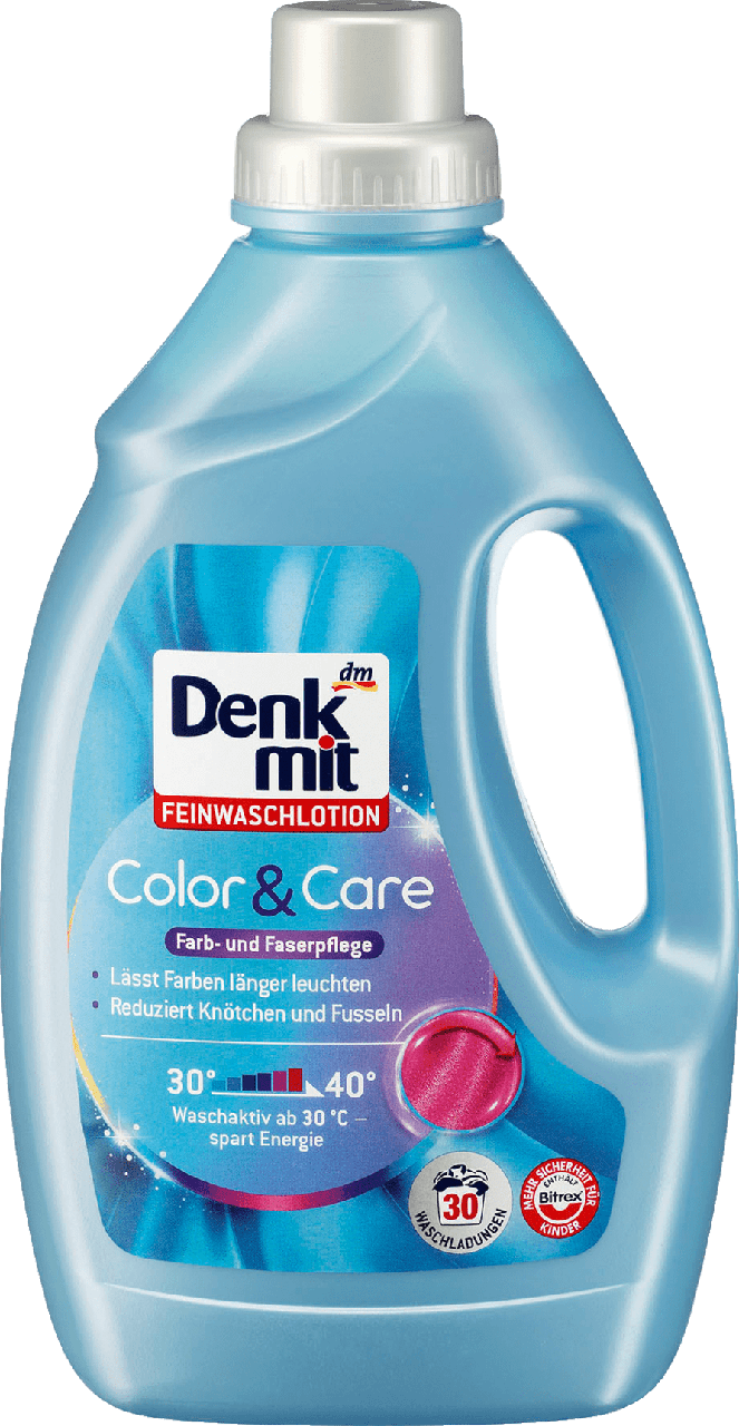 

Гель для стирки деликатных вещей Denkmit Feinwaschlotion Color & Care, 1.5L