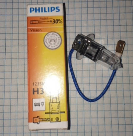 

Лампа автомобильная H 3 12V PHILIPS 55W PK22s +30%